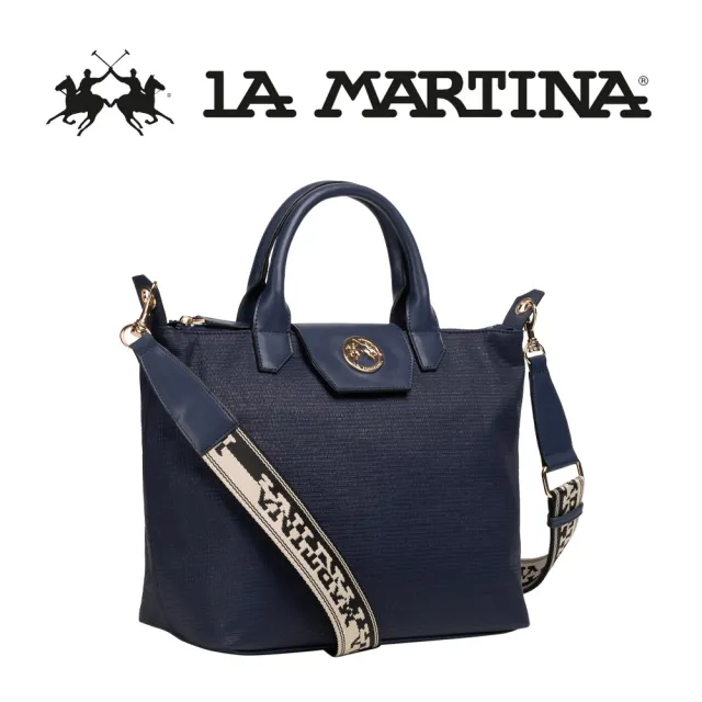 【LA MARTINA】雙11 義大利原裝進口 頂級手提包肩背包 1868P(深藍色)