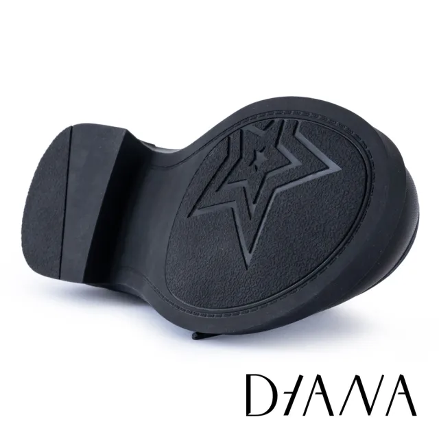 【DIANA】復古學院綁帶柔軟羊皮德比鞋(黑色)