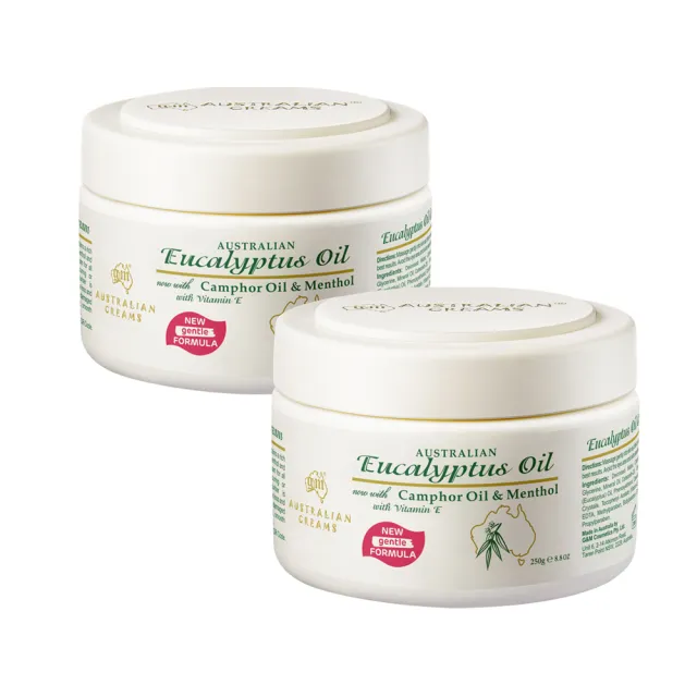 【澳洲G&M】尤加利油薄荷舒緩保濕霜含維他命E(250g/罐 2入組)