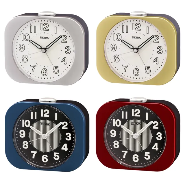 【SEIKO 精工】復古方形 靜音秒針防貪睡鬧鐘-4款可選 雙11 送禮(QHE206系列/速)