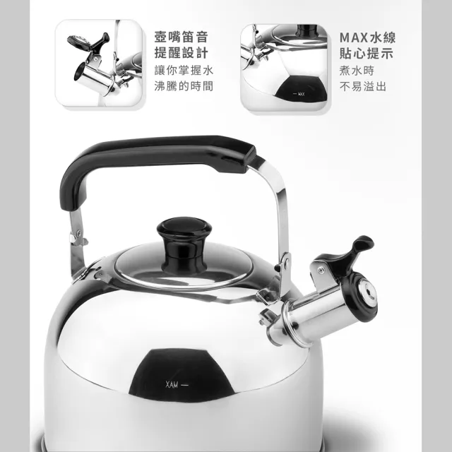 【ZEBRA 斑馬牌】304不鏽鋼笛音壺 B / 5.0L(SGS檢驗合格 安全無毒 煮水壺 燒水壺 開水壺)