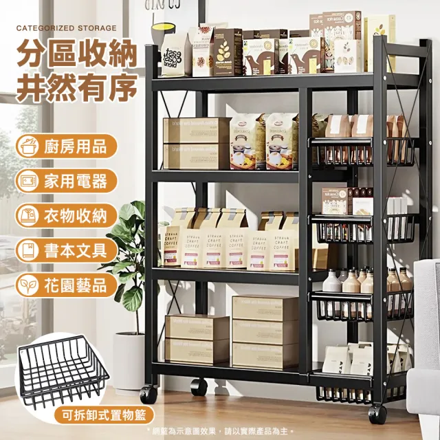 【Ashley House】120面寬-大型多功能碳鋼收納層架(鐵架 收納架 廚房架 臥室架 浴室架 陽台架)