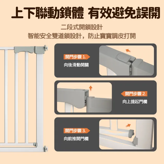 【小不記】加高105公分 安裝寬度（83-90）(安全防護門欄/安全圍欄/寵物柵欄門欄/柵欄門/自帶延長件組)
