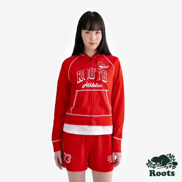【Roots】Roots女裝- CANADA 連帽外套(紅色)