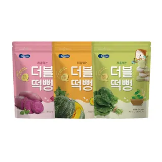 【韓國 BEBECOOK】嬰幼兒雙色初食綿綿米餅(白米南瓜、白米菠菜、白米番薯)