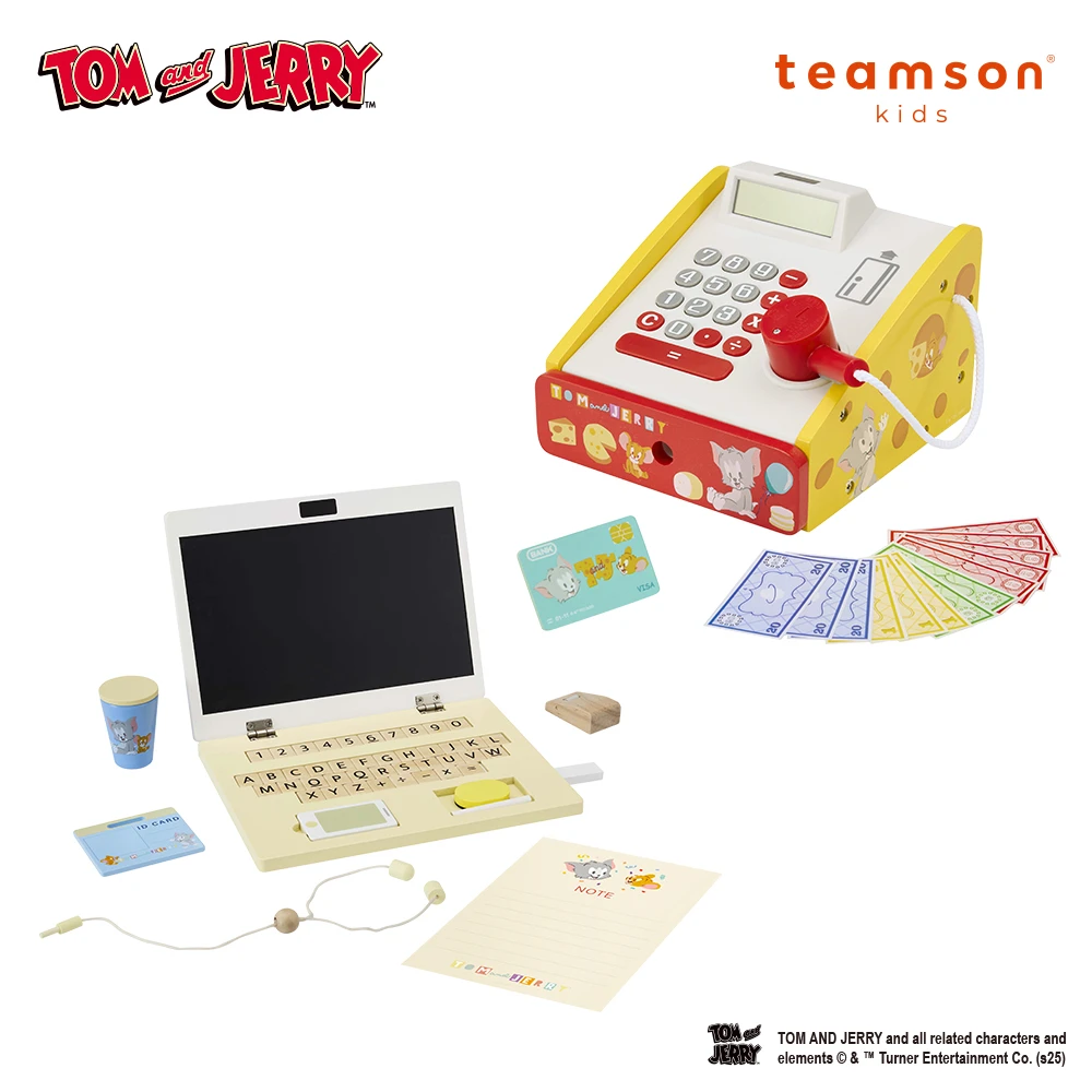 木製磁吸筆記型電腦 TeamsonTom and Jerry木製磁吸筆記型電腦,木製收銀機組