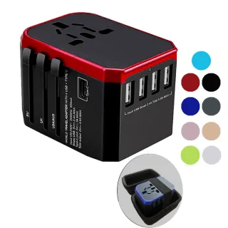 【Creator】全球通用 旅行萬用轉接頭 5.6A 快充 4USB孔 TYPE-C(好禮雙重送 萬國轉接頭 電源轉接頭)