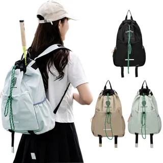 【The rare】輕便抽繩束口後背包 戶外運動登山包 羽毛球拍背包 羽球拍袋 健身包 雙肩包