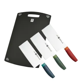 【ZWILLING 德國雙人】Now S中式片刀/廚刀18cm+雙面抗菌砧板36cmx20cm(德國雙人牌集團官方直營)