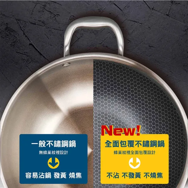 【MASIONS 美心】維多利亞Victoria 皇家316不鏽鋼複合黑晶鍋炒鍋34cm(台灣製造 電磁爐適用)