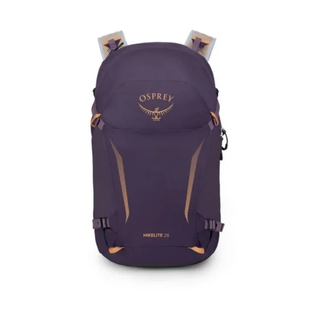 【Osprey】Hikelite 26 輕量網架背包 紫墨色/紫色黃昏/切達乾酪(健行背包 運動後背包 多功