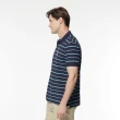 【NAUTICA】官方旗艦 男裝 撞色條紋休閒短袖POLO衫(黑色)