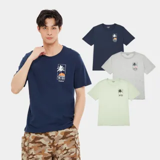 【Hang Ten】男裝-舒爽棉吸濕快乾涼感胸口印花短袖T恤(多色選)