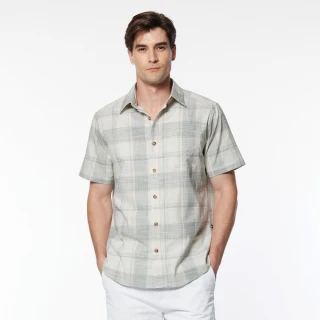 【NAUTICA】官方旗艦 男裝 淡雅格調棉質短袖襯衫(米色)