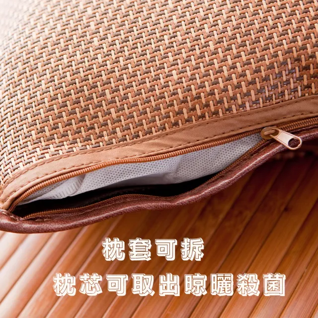 【JENNY SILK 蓁妮絲生活館】經典孟宗竹．舒適涼感．茶梗麻將枕．枕頭(茶枕+麻將枕套X1顆)