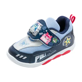 【POLI 波力】童鞋 波力 電燈運動鞋 透氣 排汗 減壓 輕量 台灣製 藍(POKX54516)