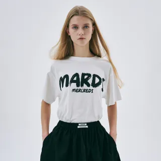 【MARDI MERCREDI】印花短TEE 白色 刷漆LOGO 黑字 純棉 TSHIRT BRUSH LOGO CONTRAST