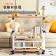 【Ashley House】荻原多功能升級置物架床邊沙發萬用升降桌(金屬橫桿 煞車輪 邊桌 懶人桌 電腦桌 小茶几)