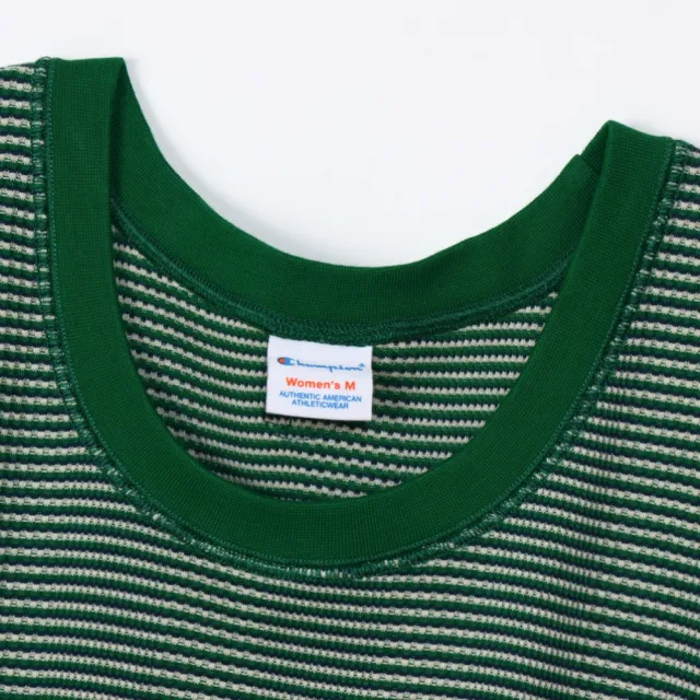 【Champion】官方直營 女款-CASUAL 條紋坦克背心-綠色(CW-Z323-540)