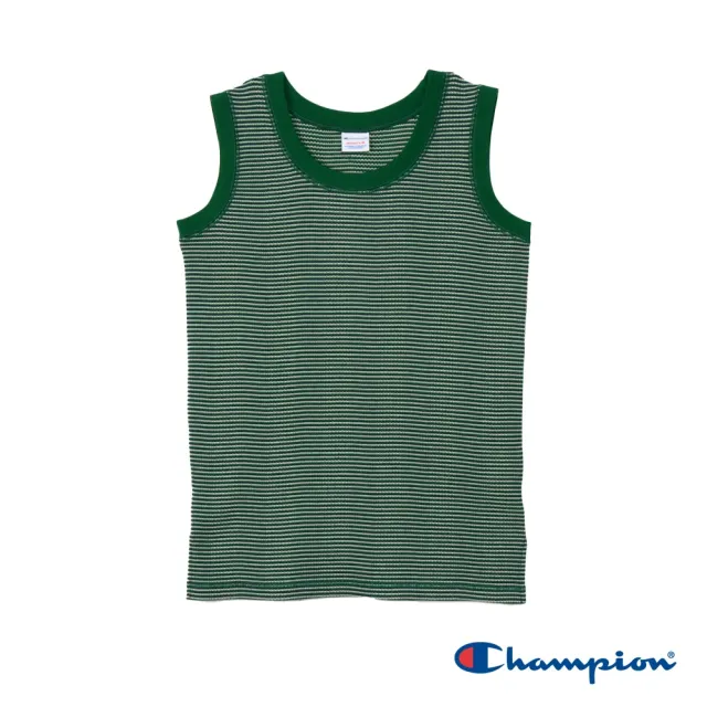 【Champion】官方直營 女款-CASUAL 條紋坦克背心-綠色(CW-Z323-540)