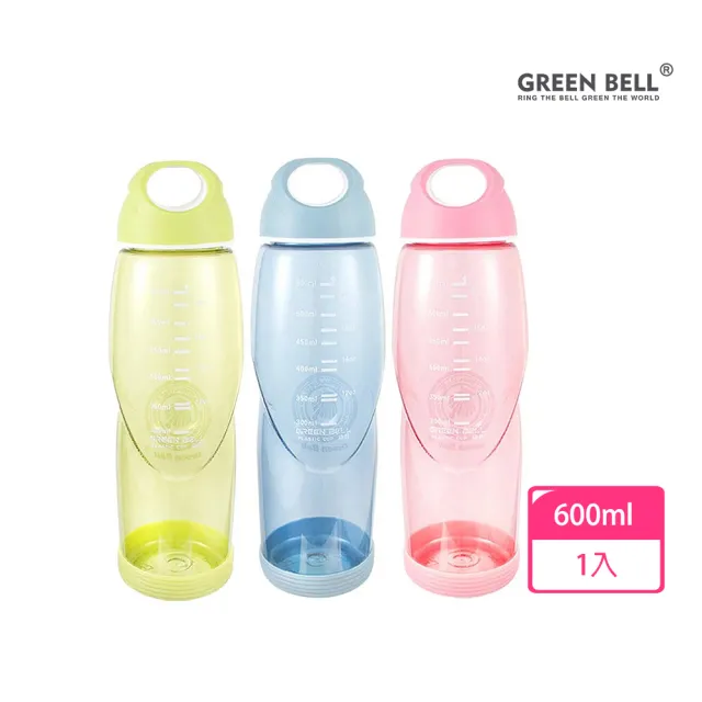 【GREEN BELL 綠貝】輕巧水壺/防滑隨手杯-附止滑墊600ml(寬口 防漏 輕便 運動 露營 不含BPA)
