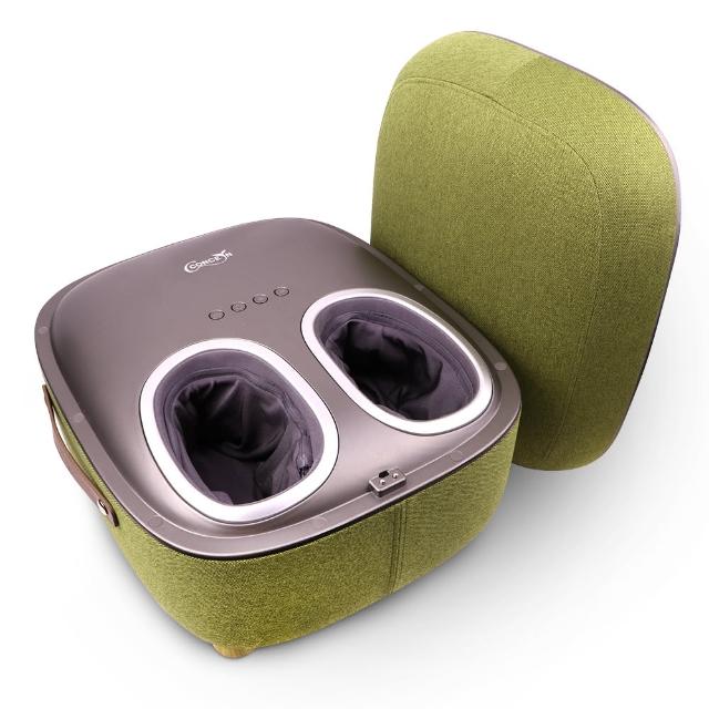 Concern康生 CON-758 按摩腳機，具備4種按摩模式與3段力道調節，包含指壓、揉捏、刮滑、溫熱功能，4個氣囊全方位包覆，4個滾輪搭配21個按摩顆粒，深入按摩足底。適合站立或久坐後使用，自動定時設計，50W功率，電壓24V，適用110-240V。無遙控器，插電式設計，改善迴圈，舒緩壓力，居家與辦公室皆適用。