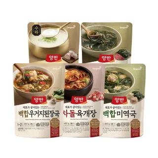 即期品【韓味不二】韓國兩班即食湯品460g/包(香辣牛胸肉/牛骨湯/牛肉海帶芽湯/白蛤白菜大醬/白蛤海帶芽)