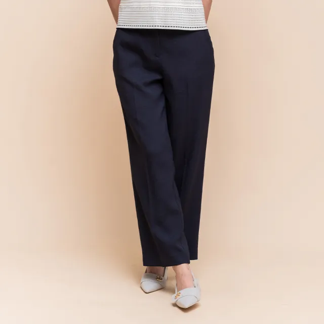 【perng yuh 芃諭名品】俐落氣場 仿麻感 燙折西裝褲(2025 SS Collection|4A春夏新品上市)