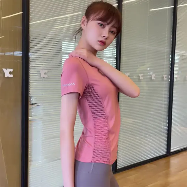 【STizi 史堤茲】簡約顯瘦網紗上衣 運動服 瑜珈服(SK-042)