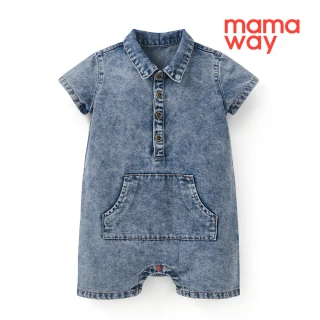 【mamaway 媽媽餵】BABY水洗牛仔連身包屁衣 1入