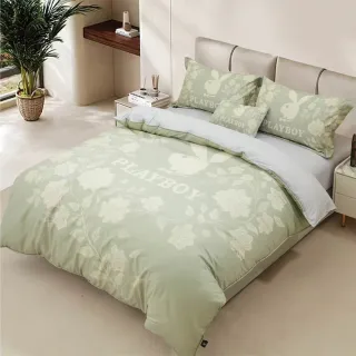 【AmoreCasa】買就送石墨烯枕2入 美國PLAYBOY 床包兩用被六件組(雙/加 均一價/兩用被/床包/抱枕/四季)