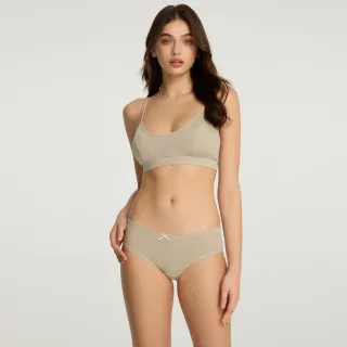 【Anden Hud】XXL 冰絲涼感抗菌．花邊中腰三角內褲(雪融灰)