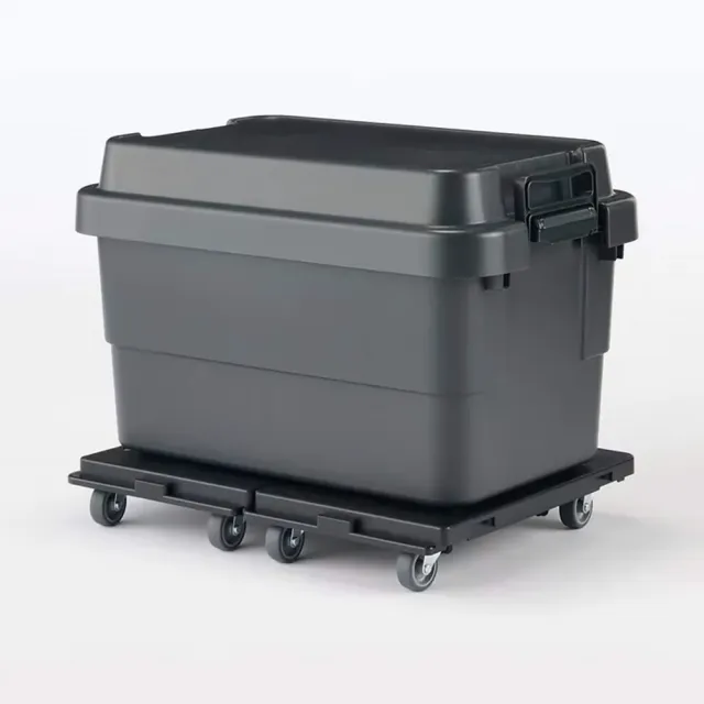 【MUJI 無印良品】縱橫皆可連接聚丙烯平台車/黑 約寬27.5x深41x高7.5 cm