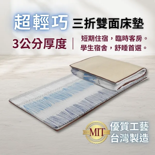 【Mexsmon 美思夢】台灣工廠出貨 冬夏兩用平價輕便床墊(單人3尺)住宿 客房 學生 宿舍 民宿 床墊 租屋 床墊