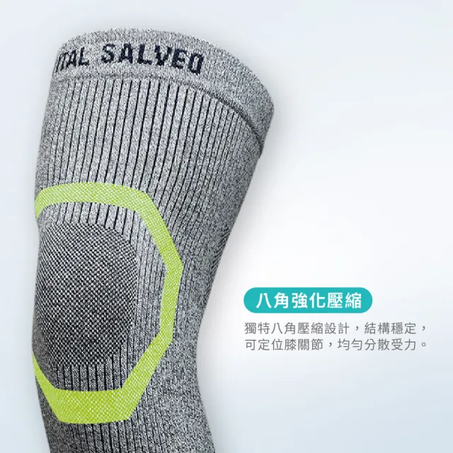 【Vital Salveo 紗比優】防護鍺 舒適型護膝一雙入(舒適無支條/多尺寸選擇/竹炭除臭/運動休閒保健/台灣製造)