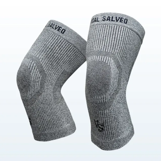 【Vital Salveo 紗比優】防護鍺 舒適型護膝一雙入(舒適無支條/多尺寸選擇/竹炭除臭/運動休閒保健/台灣製造)