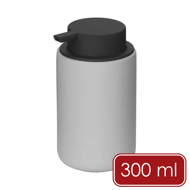 【KELA】德國 Sana好按壓陶製洗手乳罐 象灰300ml / 按壓瓶 分裝瓶 乳液瓶 沐浴乳罐