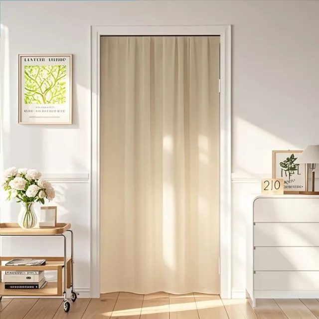 【巴芙洛】西雅圖遮光穿桿式風水長門簾110*200cm送桿子(門廉/風水簾/遮光窗簾/防空調門簾/隔簾)