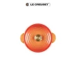 【Le Creuset】萬用窈窕鑄鐵鍋 18(流金火焰橘-百年限定淡金頭-內鍋黑)