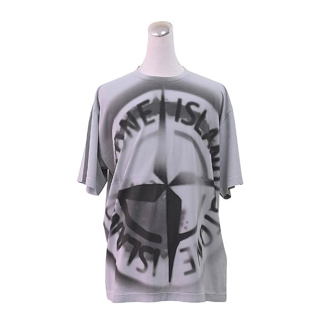 【Stone Island】Stone Island 石頭島十字羅盤漸層短袖T恤(灰)