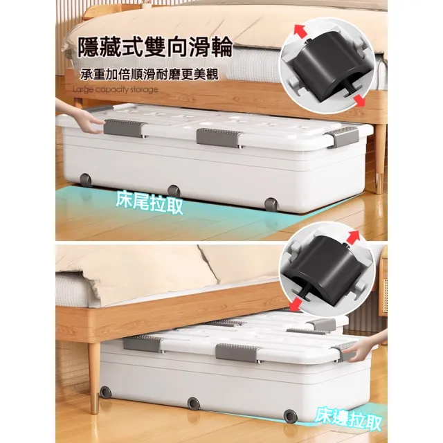 【歐德沐】大容量床底收納箱 101*51*13cm 加厚用材(儲物箱 整理箱 書櫃 衣櫃 置物櫃 玩具收納箱 預購15天)