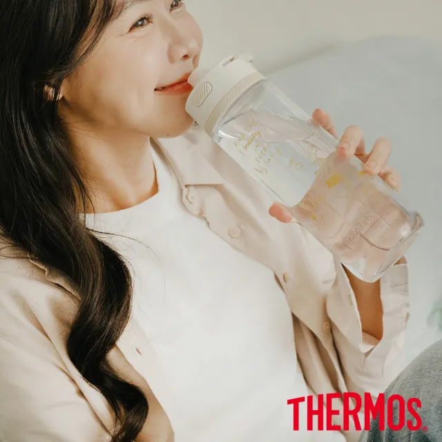 【THERMOS 膳魔師】獨家專售小熊維尼找橡實篇彈蓋輕水瓶710ml(TP4329WP-AGBG)