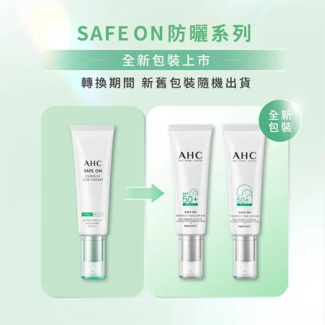 【AHC】SAFE ON!柔光潤色隔離/ 積雪草純物理全護防曬乳 SPF 50+ PA++++ 50ml(防曬)