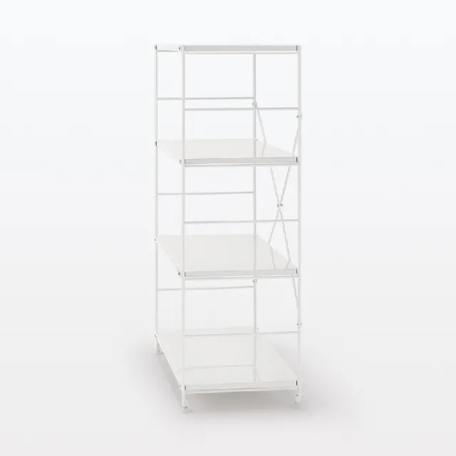 【MUJI 無印良品】SUS鋼製層架組/亮面淺灰/寬/中(大型家具配送)