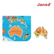 【Janod】磁性木質拼圖-世界地圖-英文新版(學習 裝飾地圖 可壁掛 禮物)