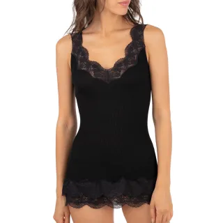 【Oscalito】純綿蕾絲長背心蓋臀裙 內搭衣 義大利進口品牌 女上衣(O7006-黑)