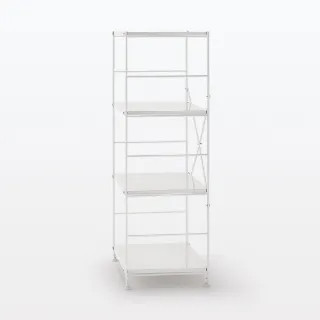 【MUJI 無印良品】SUS鋼製層架組/亮面淺灰/中(大型家具配送)