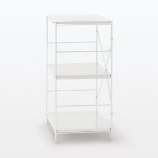 【MUJI 無印良品】SUS鋼製層架組/亮面淺灰/小(大型家具配送)