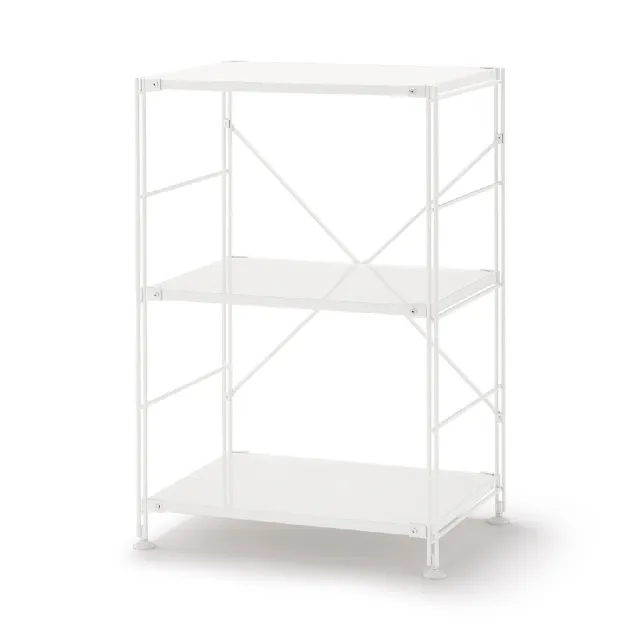 【MUJI 無印良品】SUS鋼製層架組/亮面淺灰/小(大型家具配送)