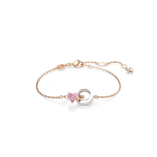 【SWAROVSKI 施華洛世奇】Connexus 手鏈 混合式切割 心形 粉紅色 多種金屬潤飾